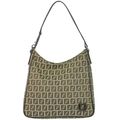 Fendi Zucchino Beige Canvas Shoulder Bag ()