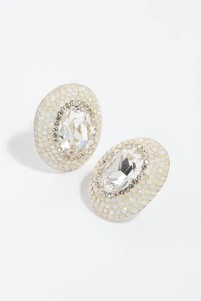 Needle & Thread Forever Crystal Stud Earrings In Silver