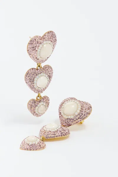 Needle & Thread Sweetheart Blossom Drop Earrings In Pink