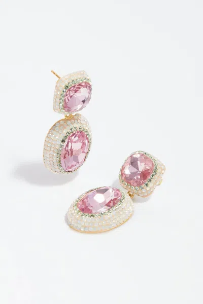 Needle & Thread Sentimental Rose Drop Earrings In Pink