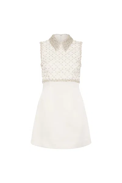 Rebecca Vallance Delaney Embellished Mini Dress In White