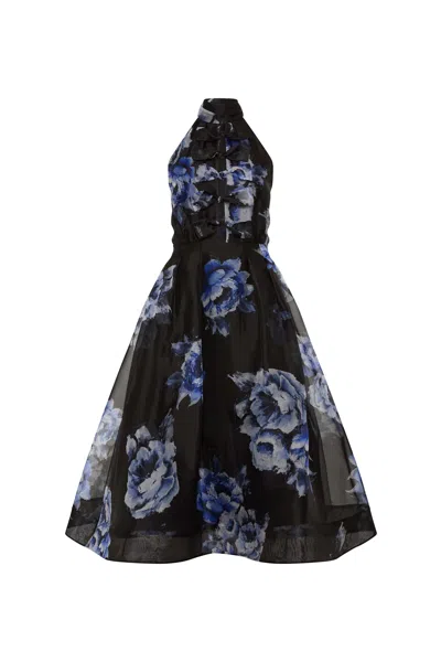Rebecca Vallance Florentine Halter Midi Dress In Print
