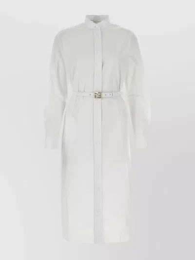 Fendi Midi Shirt Dress In White