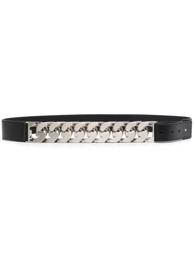 Givenchy Chain-link Leather Belt In Black