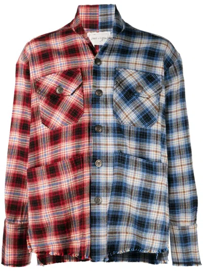 Greg Lauren Check-pattern Cotton Shirt In Multi