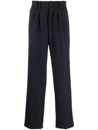 Paccbet Checked Straight-leg Trousers In Black