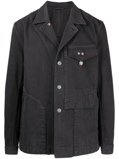 Objects Iv Life Chest-pocket Shirt Jacket In Black