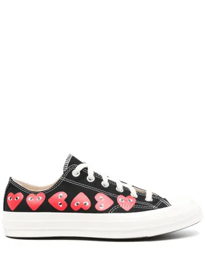 Comme Des Garçons Play X Converse Chuck 70 Multi Heart Sneakers In Black