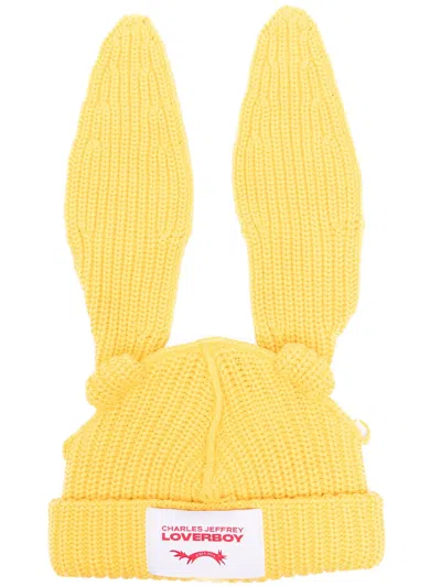 Charles Jeffrey Loverboy Chunky Rabbit Beanie In Yellow