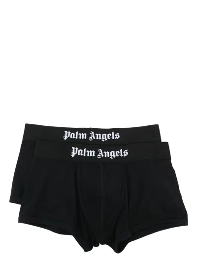 Palm Angels Classic Logo-waistband Boxers Set In Black