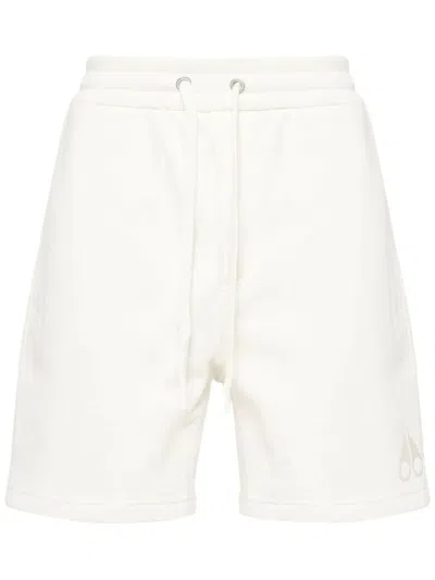 Moose Knuckles Clyde Cotton Shorts In Beige,white