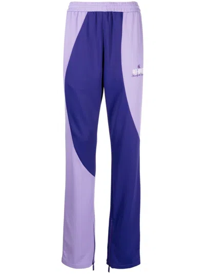 Off-white 拼色运动裤 In Purple