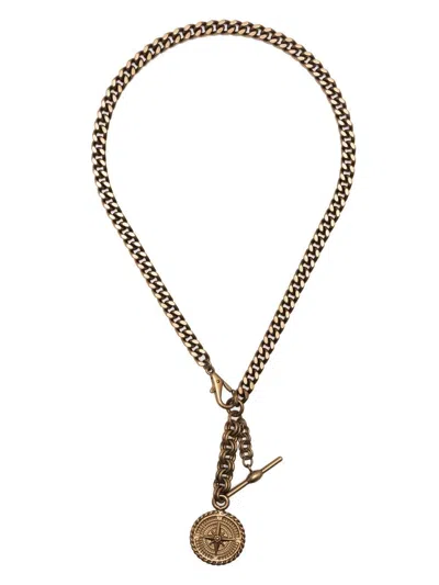 Etro Compass Pendant Necklace In Gold