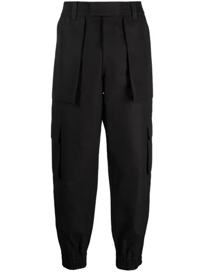 Alexander Mcqueen Cotton Cargo Trousers In Black