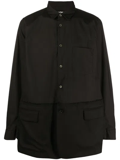 Black Comme Des Garçons Cotton Long-sleeve Shirt In Black