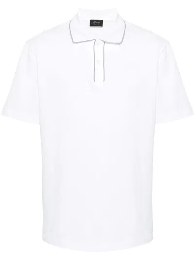 Brioni Cotton Polo Shirt In White