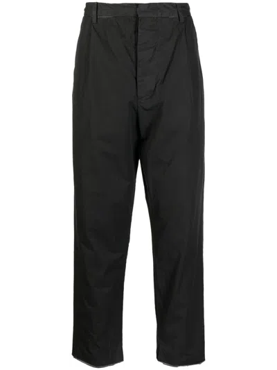 Nicolas Andreas Taralis Cotton Tapered Trousers In Black