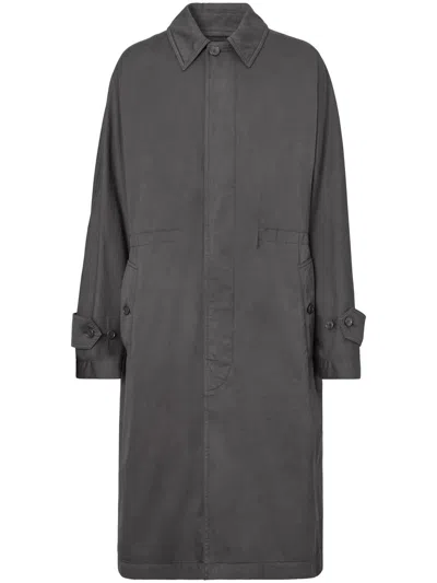 Burberry Cotton Trench Coat In Gray