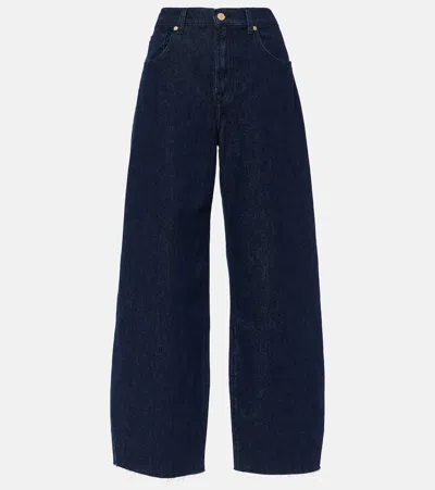 7 For All Mankind Bonnie High-rise Barrel-leg Jeans In Blue