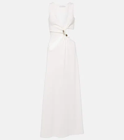 Christopher Esber Stone Cavern Ribbed-knit Cutout Maxi Dress In White