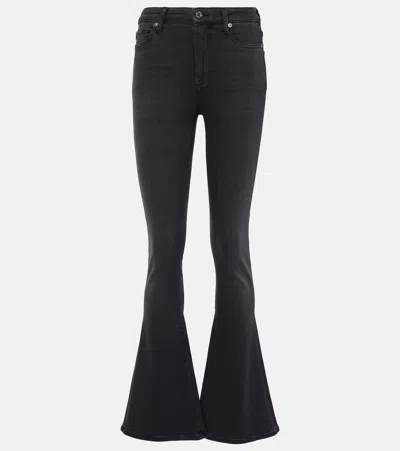 7 For All Mankind High-rise Bootcut Jeans In Black