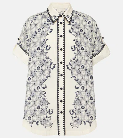 Alemais Airlie Printed Cotton And Silk Shirt In Neutral