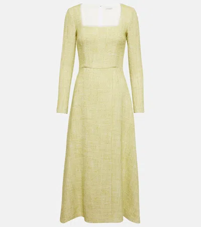 Emilia Wickstead Fara Cotton-blend Tweed Midi Dress In Gray