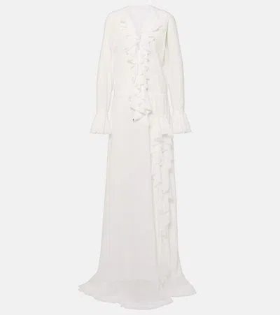 Bananhot Bellen Ruffled Maxi Dress In White