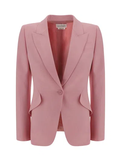 Alexander Mcqueen Blazer Jacket In Pale Pink