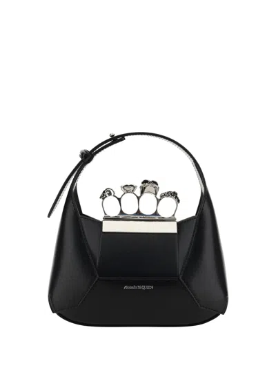Alexander Mcqueen Mini Jewelled Handbag In Black