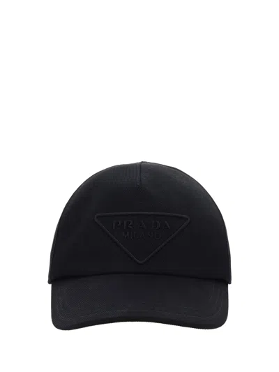 Prada Men Baseball Cap In Black