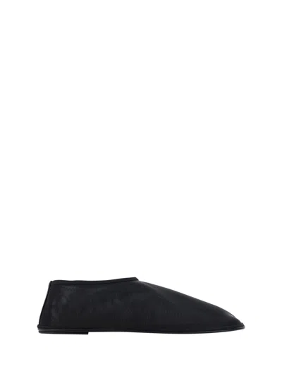 The Row Sheer Sock Nylon Flats In Black