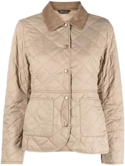 Barbour Deveron Quilted Jacket In Be34 Lt Trench/lt Trench