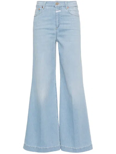 Closed Glow-up High-rise Wide-leg Jeans In Lbl Light Blue