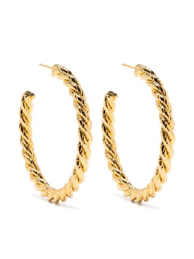 D'estree Destree Sonia Large Braided Hoops Gold L Accessories In Grey