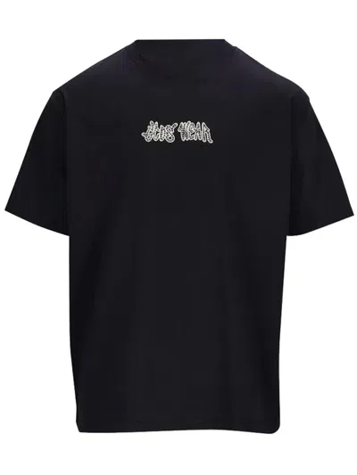 Gcds Graffiti Loose T-shirt Clothing In Black