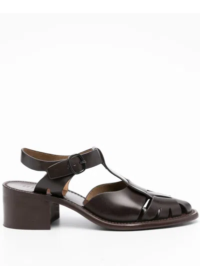 Hereu Pesca 60mm Leather Sandals In Brown