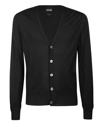 Tom Ford Cashmere-silk Blend Cardigan In Black