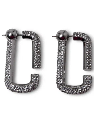 Marc Jacobs Silver Plated Brass Pavé Earrings