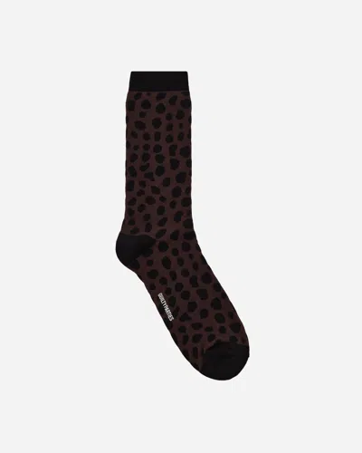 Wacko Maria Leopard Socks In Brown