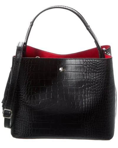 Italian Leather Top Handle Bag In Black