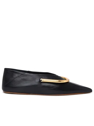 Jil Sander Black Leather Ballet Flats