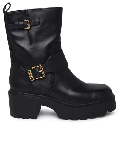 Michael Kors 'perry' Black Shiny Leather Boots
