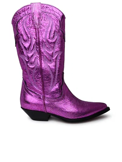 Sonora Santa Fe Texans In Fuchsia Laminated Leather In Purple