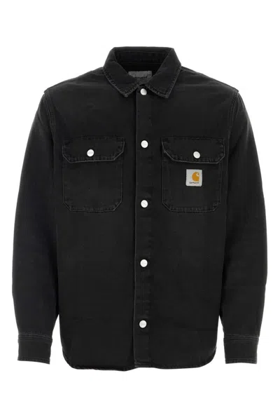 Carhartt Wip Harvey Logo Patch Shirt Jacket In Black