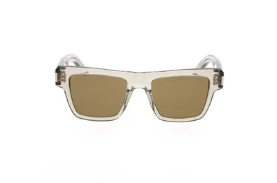 Saint Laurent Eyewear Square Frame Sunglasses In Beige