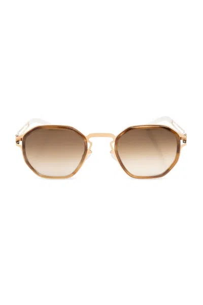 Mykita Gia Geometric-frame Sunglasses In Brown