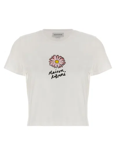 Maison Kitsuné Floating Flower Cotton T-shirt In White