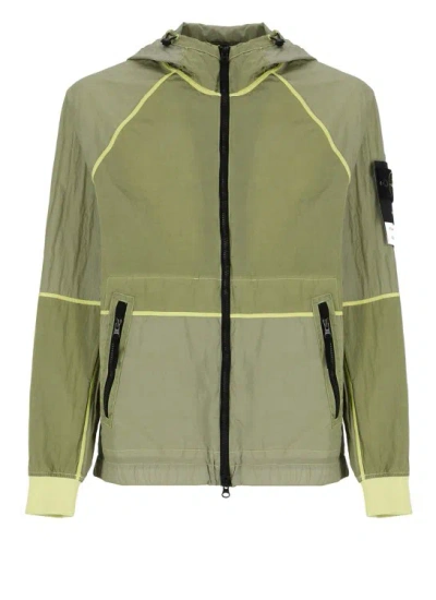 Stone Island Jacket With Logo In Green