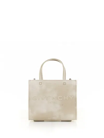 Givenchy Mini Logo Embroidered Tote Bag In Gold